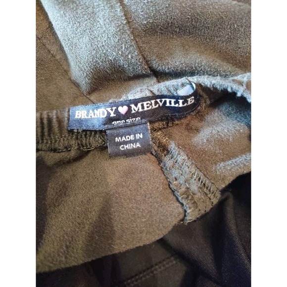 Brandy Melville Olive Green Skater Skirt Mini Skirt Pull on Small Pleated Fitted - Picture 4 of 5